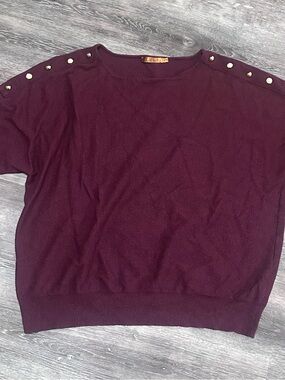 Belldini Deep Plum Pullover with Gold Label